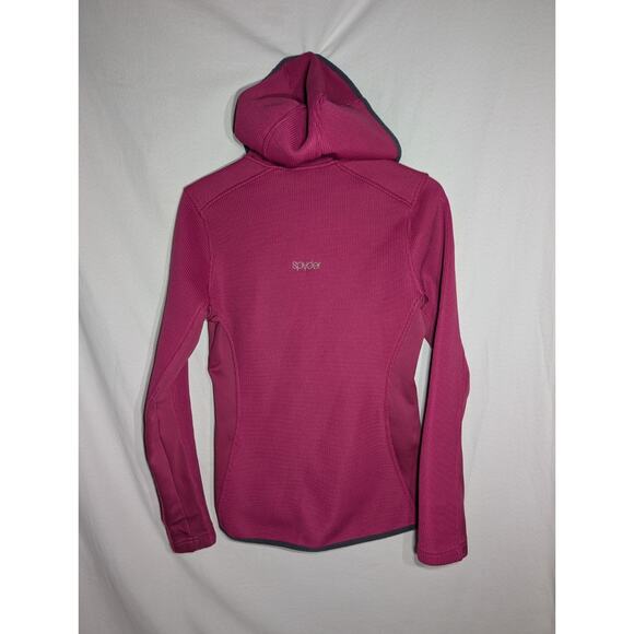 Spyder Active Womens Ribbed Fleece Full Zip Sweatshirt Jacket Sz Medium Pink - Picture 5 of 6